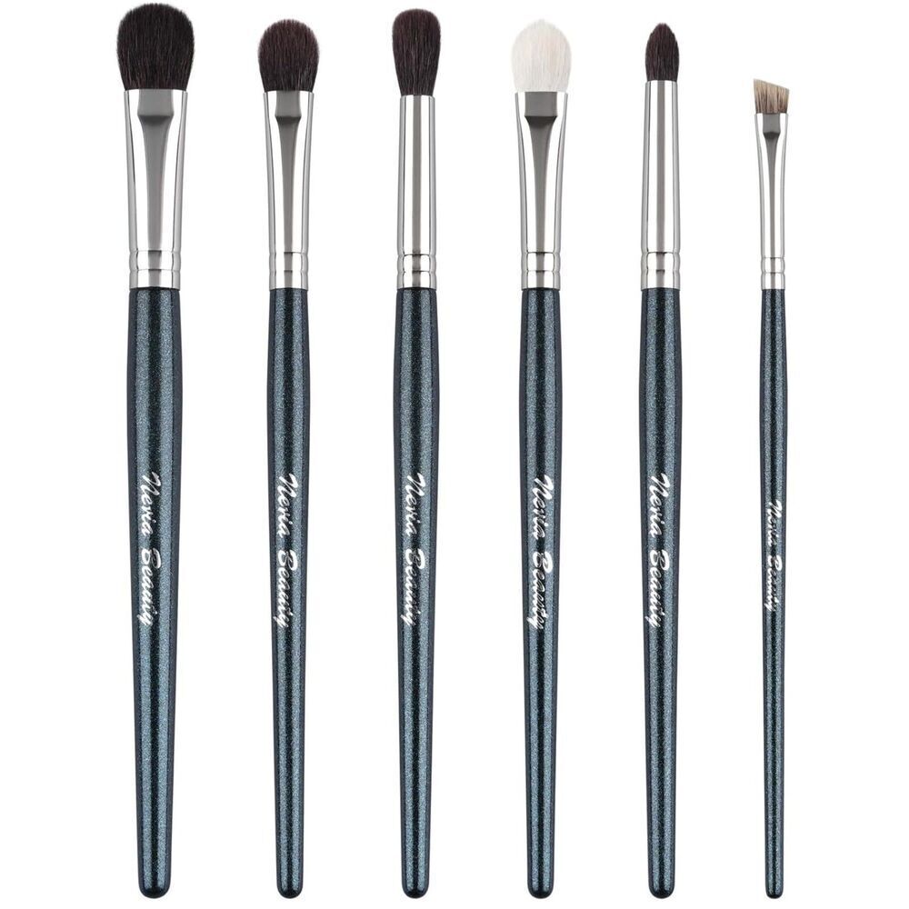 6 Pcs Blue Professional Blending Soft Hairs Eye Makeup Brush Set & Wood Handle - Picture 1 of 5